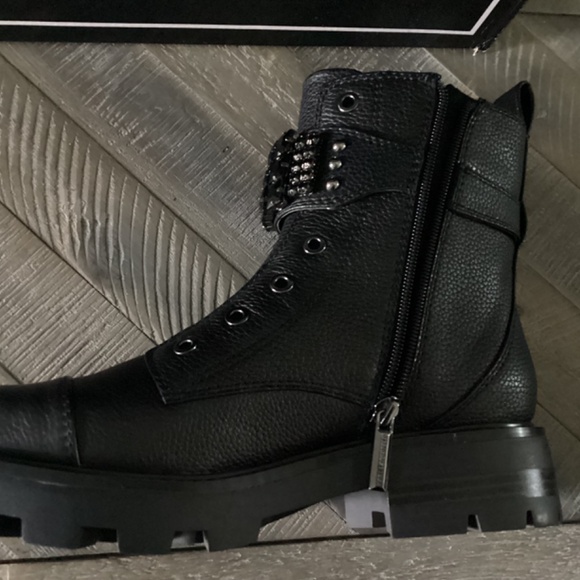 KARL LAGERFELD PARIS Women's Maeva Embellished Buckled Zip Booties, size… - Picture 11 of 16